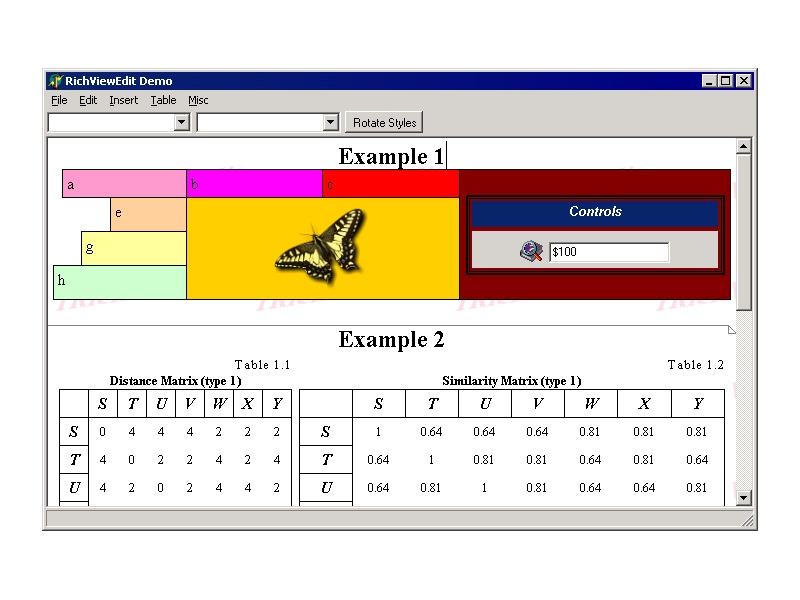 Screenshots of TRichView for Delphi.